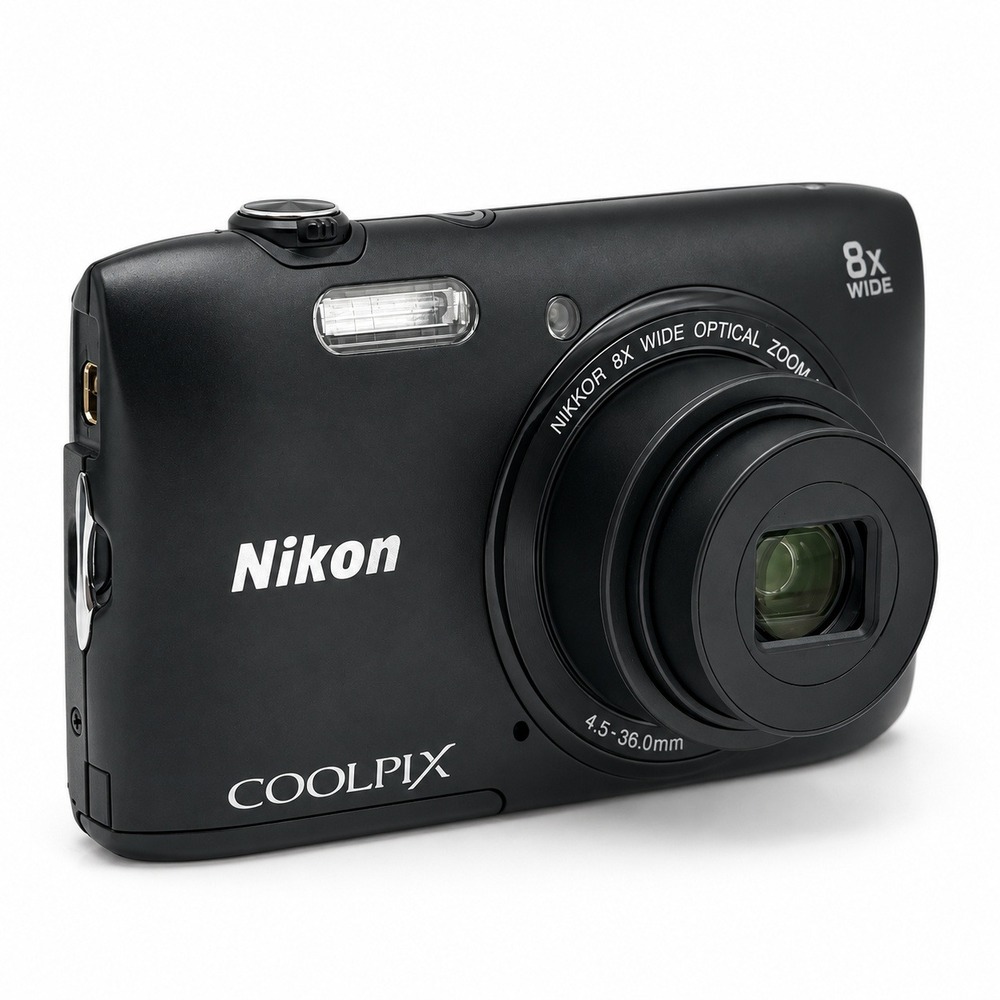 Nikon Coolpix S3600 Digital Camera Black 20.0MP 8x Optical Zoom HD Video